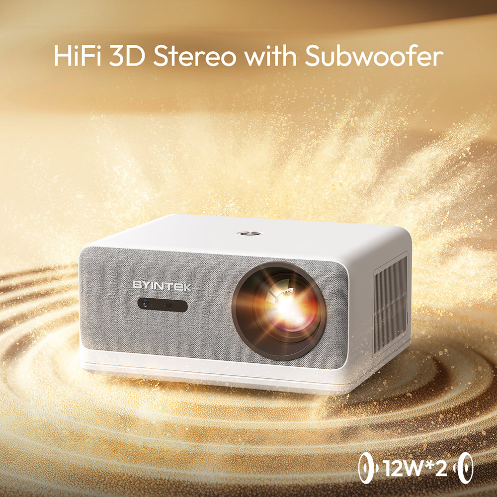 BYINTEK U14 Smart Projector, 1080P , 1250 ANSI  ,WiFi Projector Suitable for Home Theater and Games