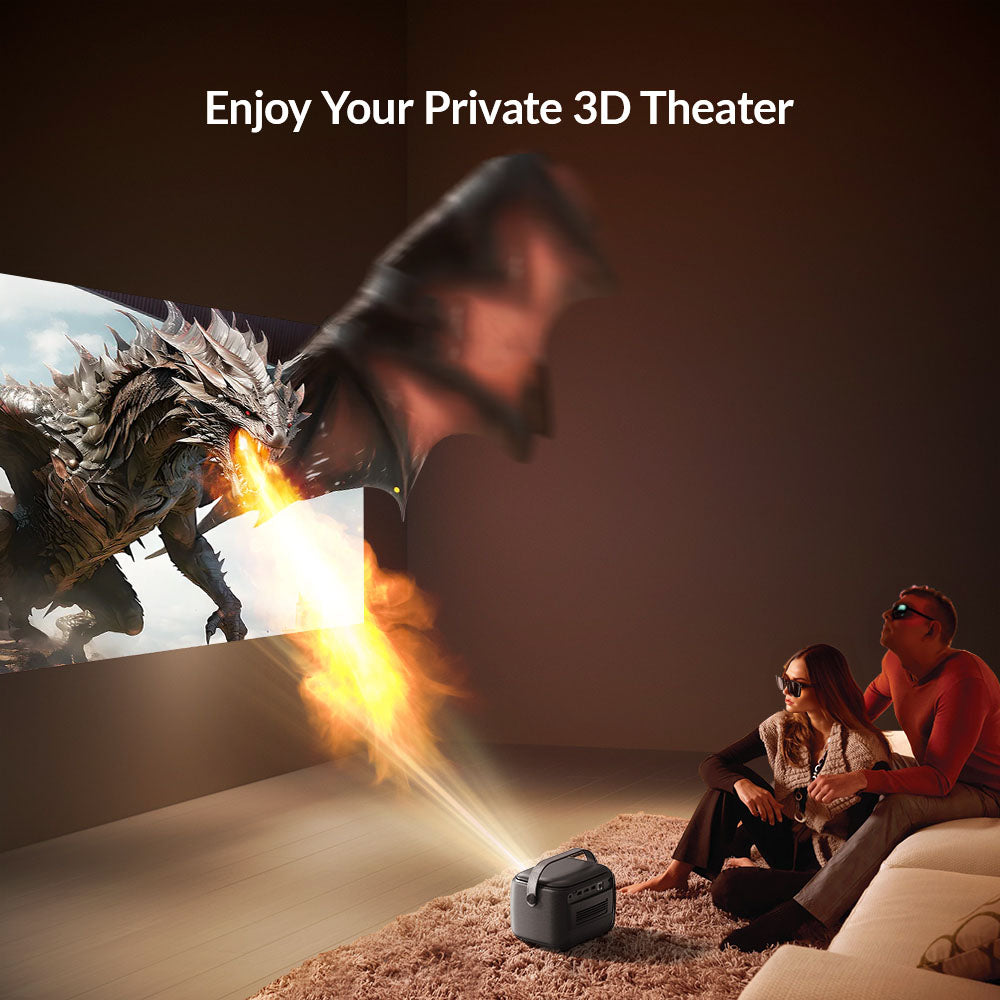 BYINTEK R20 Max Mini Projector, Smart WiFi DLP Projector, Android 11.0, 15600mAh Battery,  3D Theater