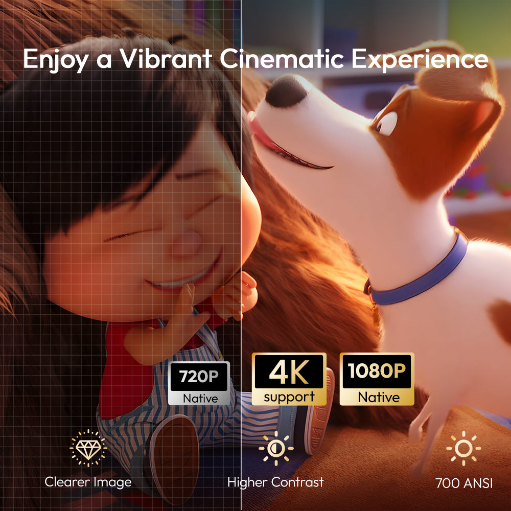 BYINTEK U90 Max Projector 1080p FHD Support 4K Auto Focus with Android 11.0 Home Theater Projector