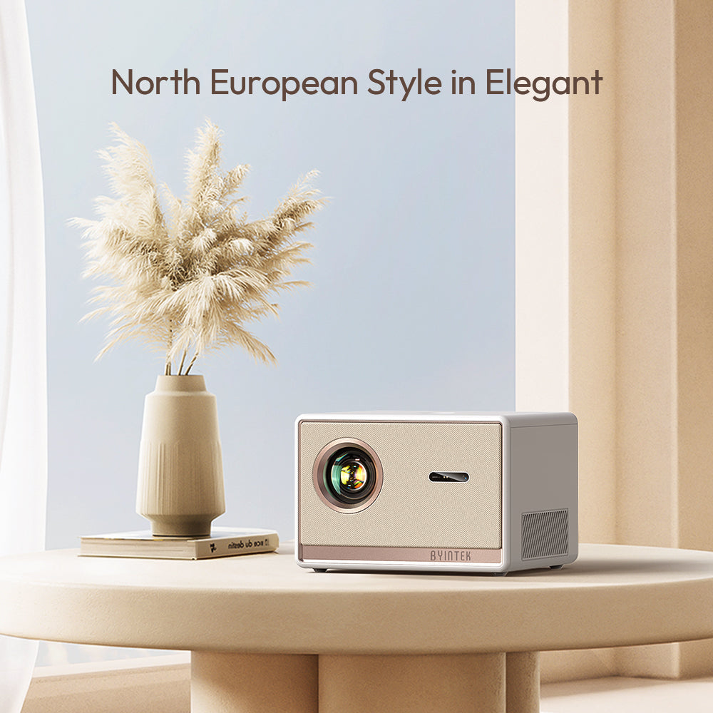 NEW BYINTEK Nordic Style 1000 ANSI Lumens LCD 1080P Projector T5 Max Portable Home Fabric Projector