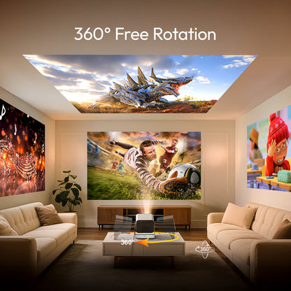 BYINTEK R90 Max 1080p DLP Projector 2200 ANSI Lumens Android 11.0 Projector Home Karaoke